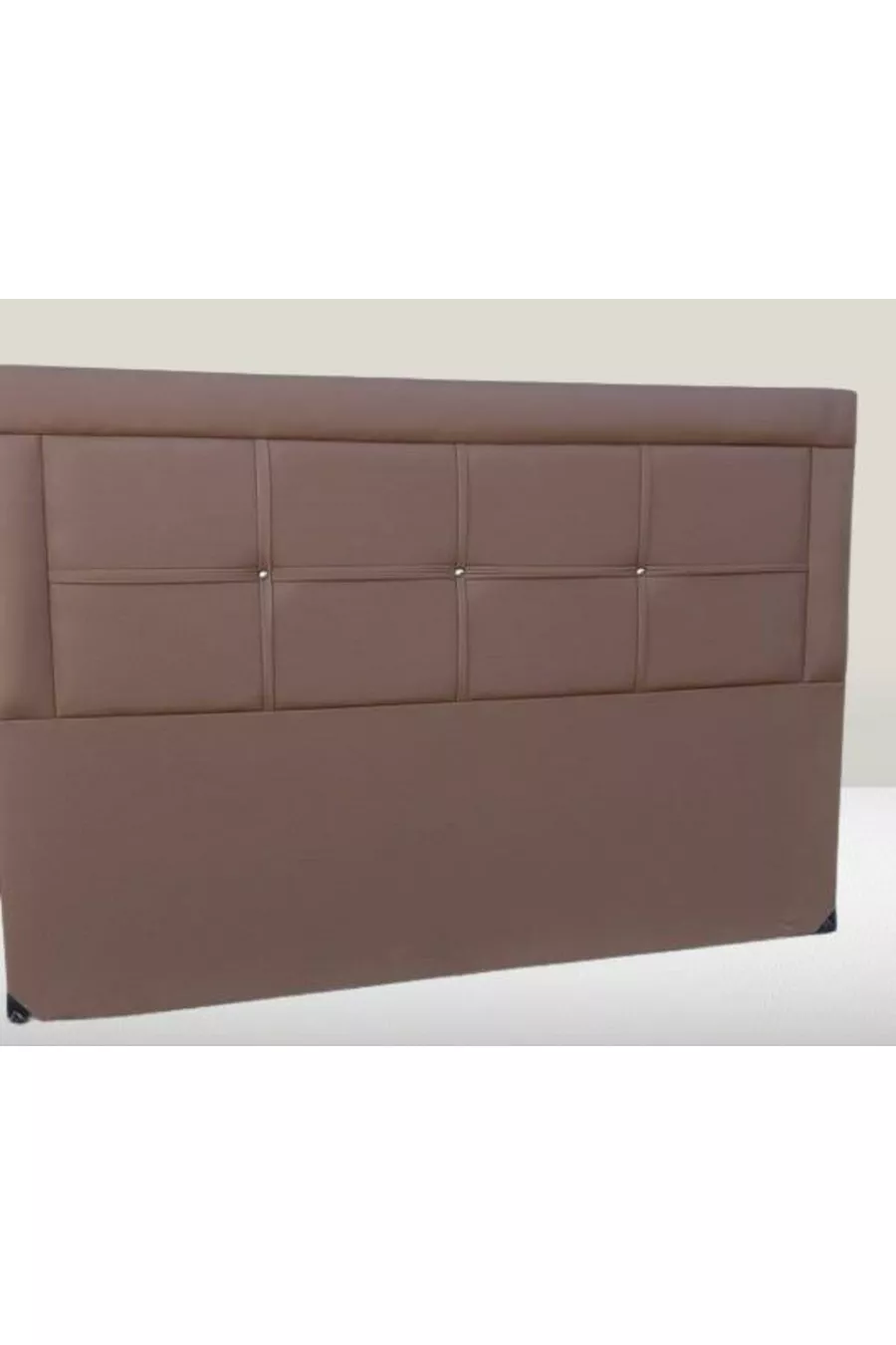 Titel DK Doppelbett Braun Geflochtene Optik Kunstleder Stoff Handgefertigt