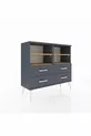 Arges Dresser 4 Shelves 4 Drawers Anthracite-Pine/Anthracite