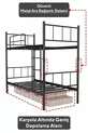 Tekno Bunk Bed Compatible Black Detachable Metal Bunk Bed Frame