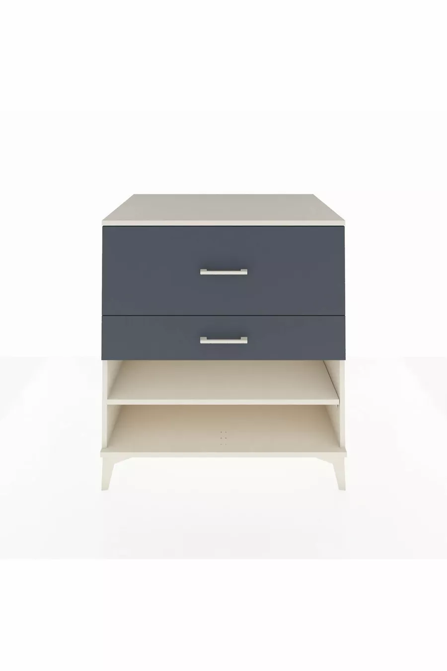 Commode Kronos à une étagère et 2 tiroirs, Pierre de lune-Anthracite