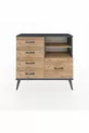 Commode Arges 2 étagères 5 tiroirs Anthracite-Pin