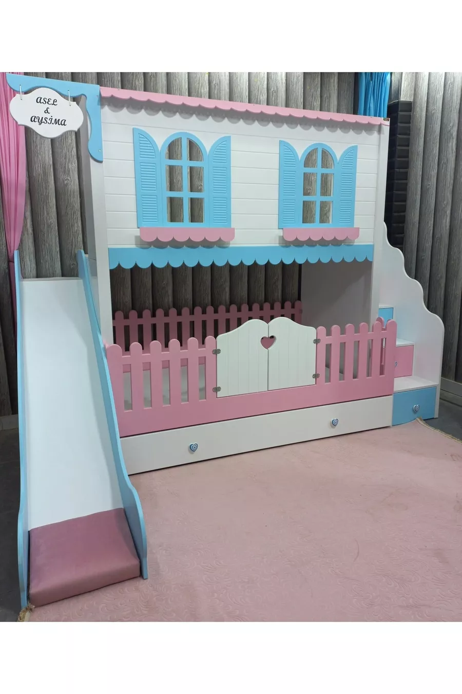 Alaçatı Glijbaan Stapelbed met Kinderbed