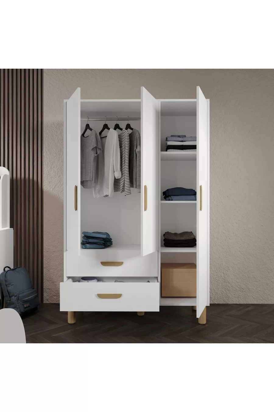 Bohem Children's Room Set White Fully MDF (4 Pieces)