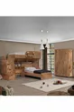 Stapelbed, Aura Stapelbed met Bedbank en 3-Deurs Kast, Donkere Walnoot