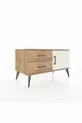 Commode Hyperion avec une étagère, 2 tiroirs et une porte, pin-pierre d'onyx/pin