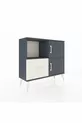 Commode Arges à 2 étagères, 1 tiroir, 2 portes, Anthracite-Anthracite/Gris pierre