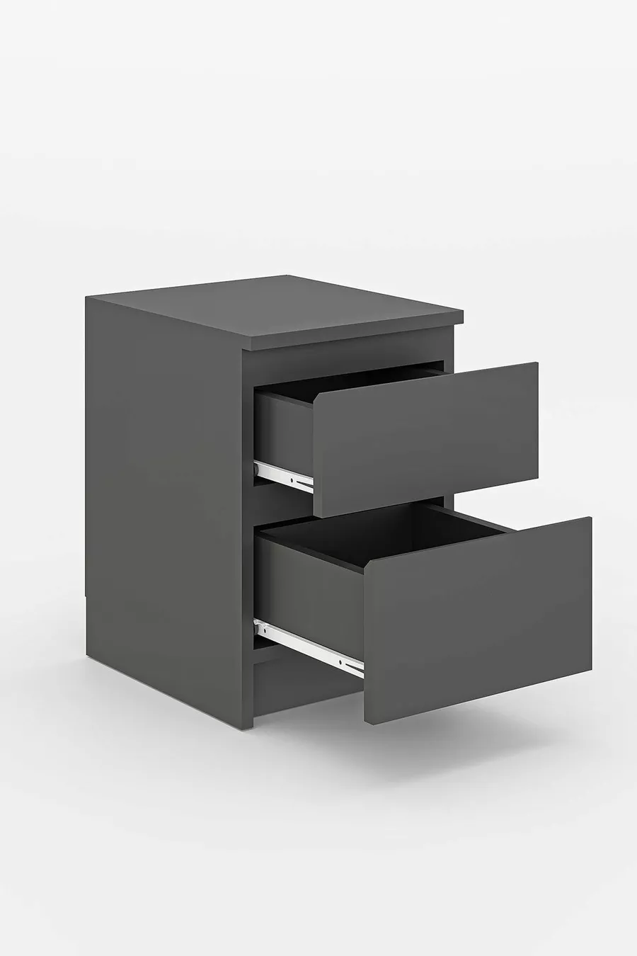 Derinkuyu 2-Drawer Nightstand for Bedroom, Baby Room, Youth Room, Anthracite