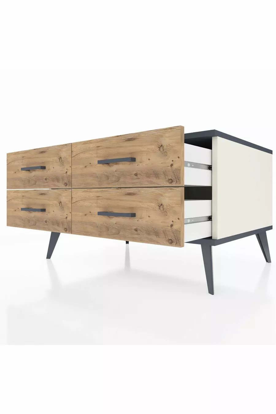 Kronos Kast 4 Planken Agaat-Antraciet/Den