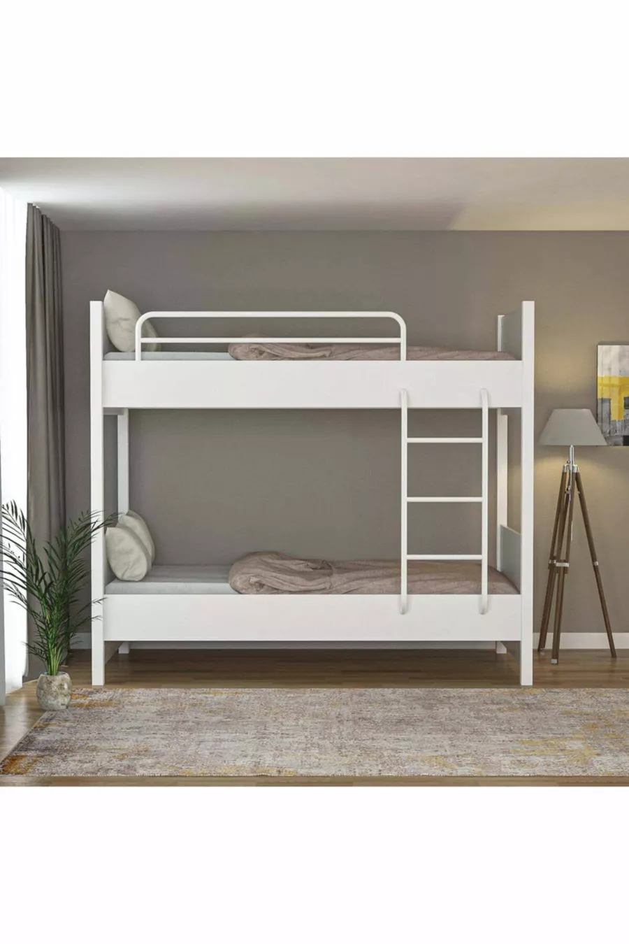Lit Superposé Tokyo à Pieds Métalliques pour Chambre d'Adolescent et Chambre d'Enfant