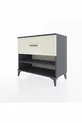 Commode Hyperion à une étagère et un tiroir, anthracite-ardoise