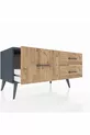 Commode Hyperion 3 tiroirs Anthracite-Anthracite/Sapin