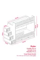 Zümrüt Bunkbed mit Kinderbett, Stahlgestütztes Membranbeschichtung % MDF