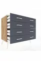 Commode Hyperion 8 tiroirs Pin-Pierres d'onyx/Anthracite