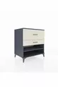 Commode Kronos à une étagère et 2 tiroirs Anthracite-Pierre de Lune