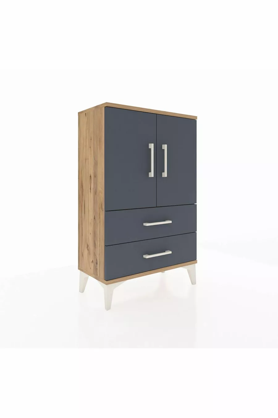 Arges Commode with 2 Shelves, 2 Drawers, and 2 Doors Pine-Anthracite