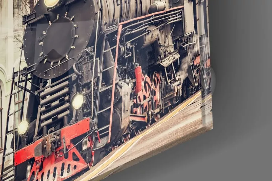 Peinture sur verre de train