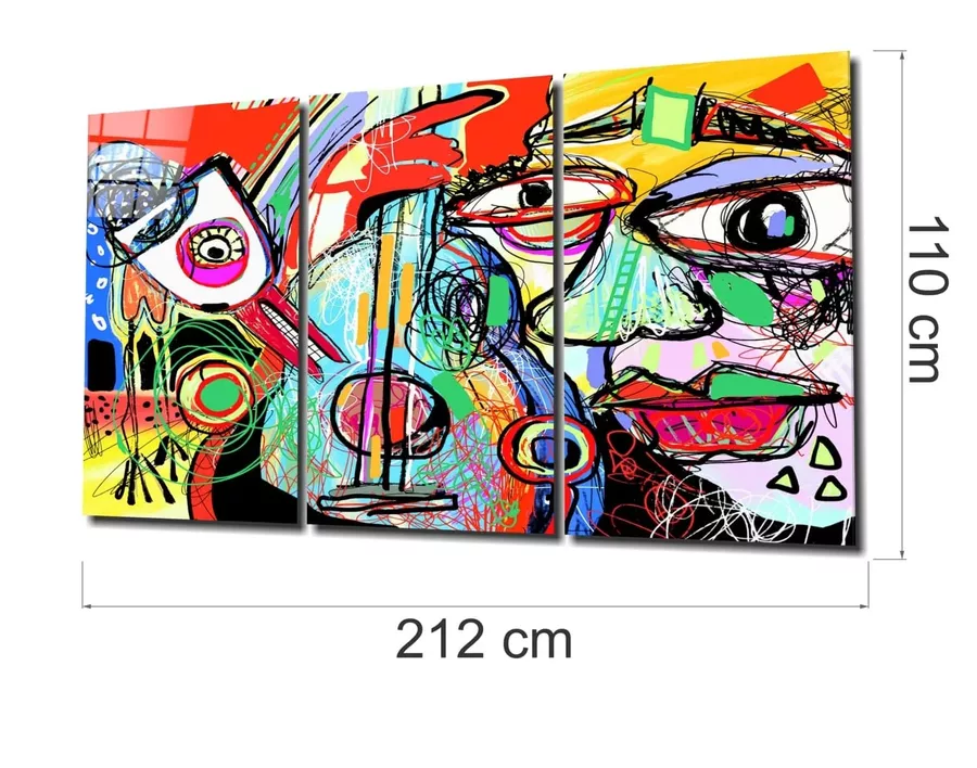 Peinture Géante Abstraite de Violoncelle en Verre