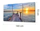 Coucher de soleil sur la plage Mega Peinture sur verre