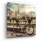 Peinture sur Verre de Vélo et de Ville