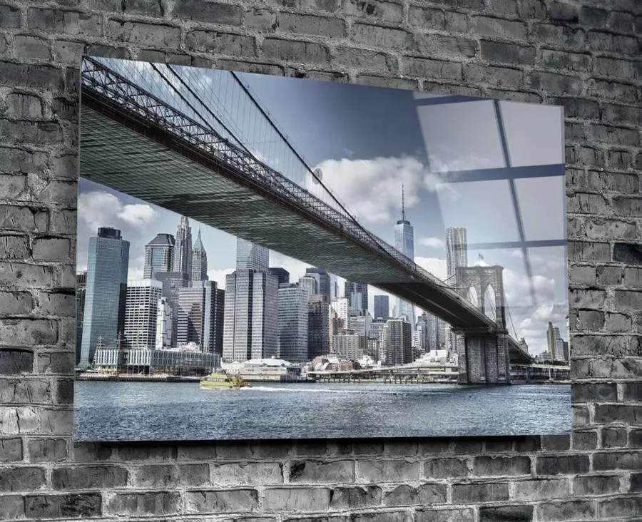 Peinture sur verre du pont de Brooklyn
