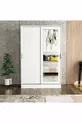 Berceste White 2-Sliding Door Mirrored 8-Section Wardrobe Closet