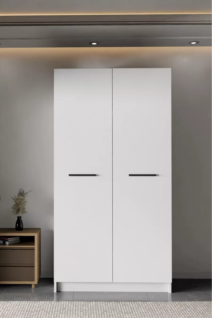 - LADİK - ARMOIRE BLANCHE À DEUX PORTES  CM
