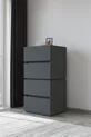 Commode Galata 4 tiroirs en similicuir anthracite pour chambre à coucher ou chambre de bébé