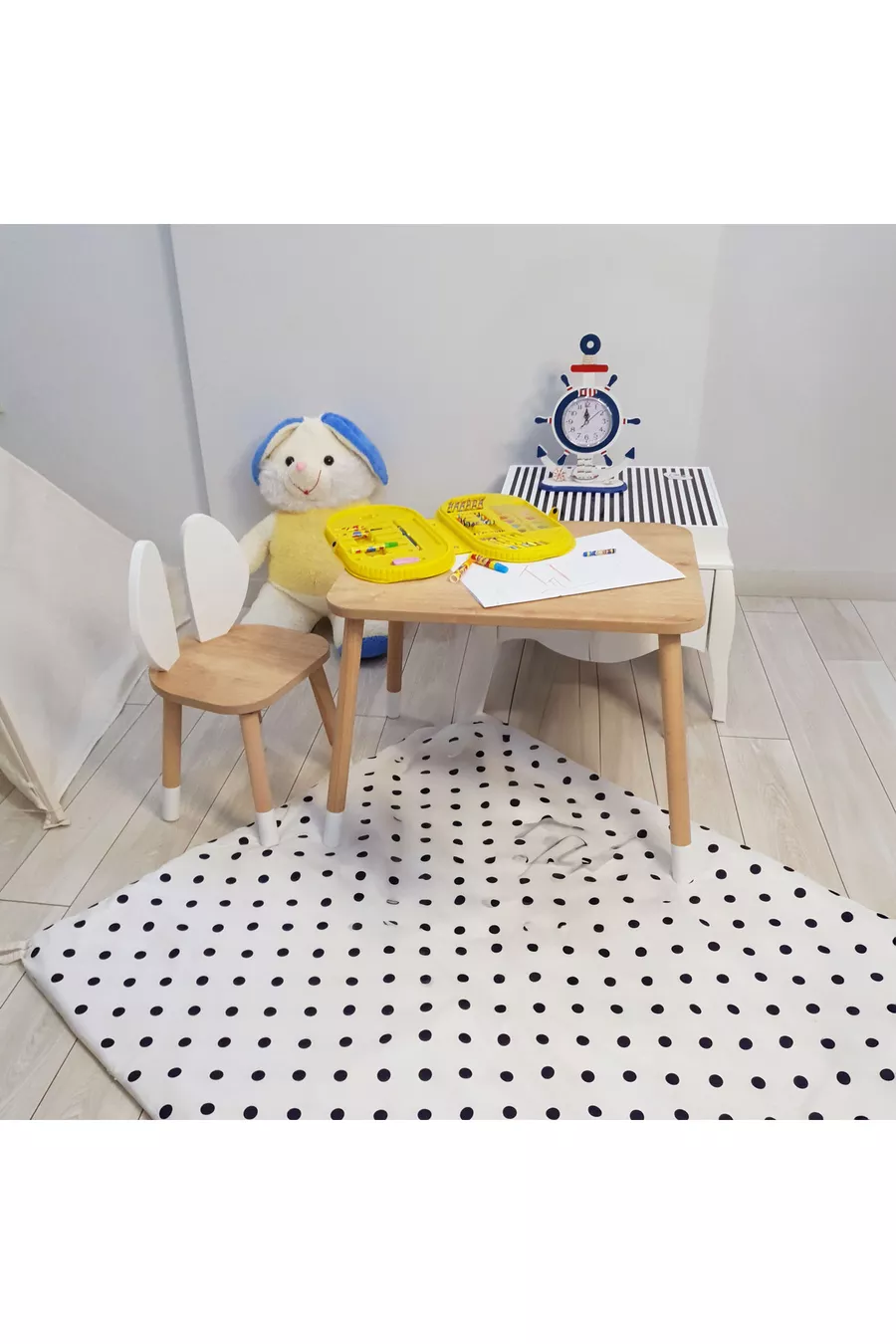 Table de jeu - Table d'activité - Table d'étude - Table pour activités - Ensemble table et chaise pour enfant avec 1 chaise