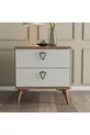 Table de chevet Versace 2 tiroirs avec panier - Blanc