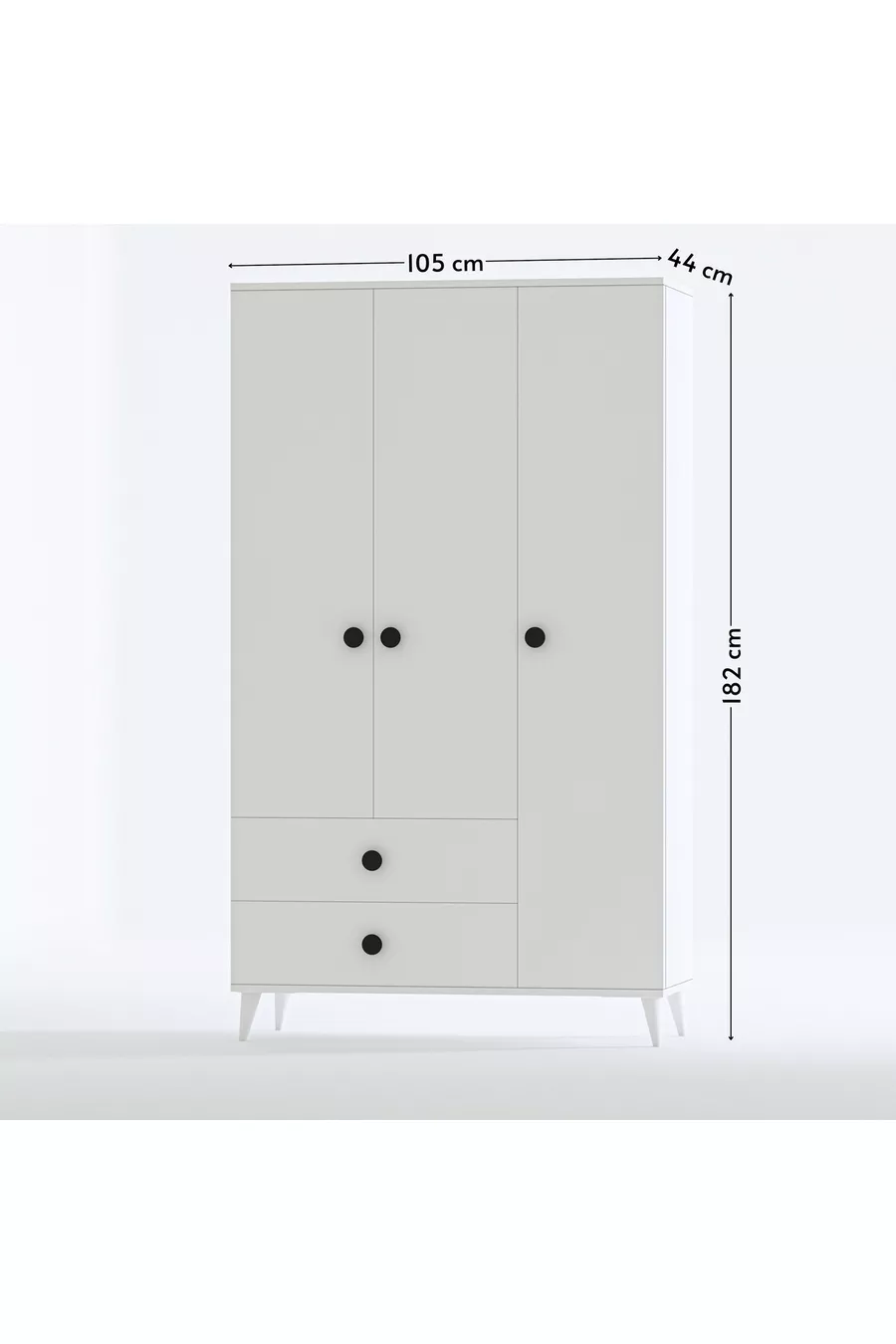Armoire Opal à 3 portes et 2 tiroirs