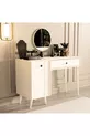 LOVE SPECCHIO (CON GAMBE IN LEGNO) TOILETTE CON CASSETTI E SPORTELLO - CM CON STRUTTURA IN MDF BIANCA