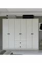 Gm  Deluxe Armoire 6 Portes 2 Tiroirs avec Poignées Bouton
