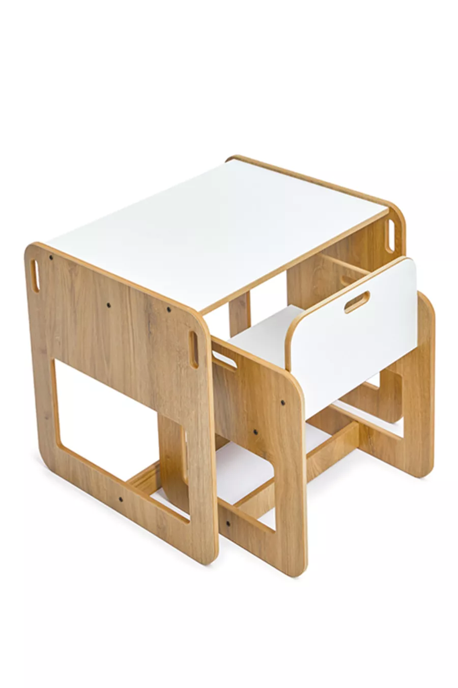 Set di Tavolo e Sedia in Legno Montessori per Attività e Gioco per Bambini 2-4 Anni (1 Tavolo + 1 Sedia)