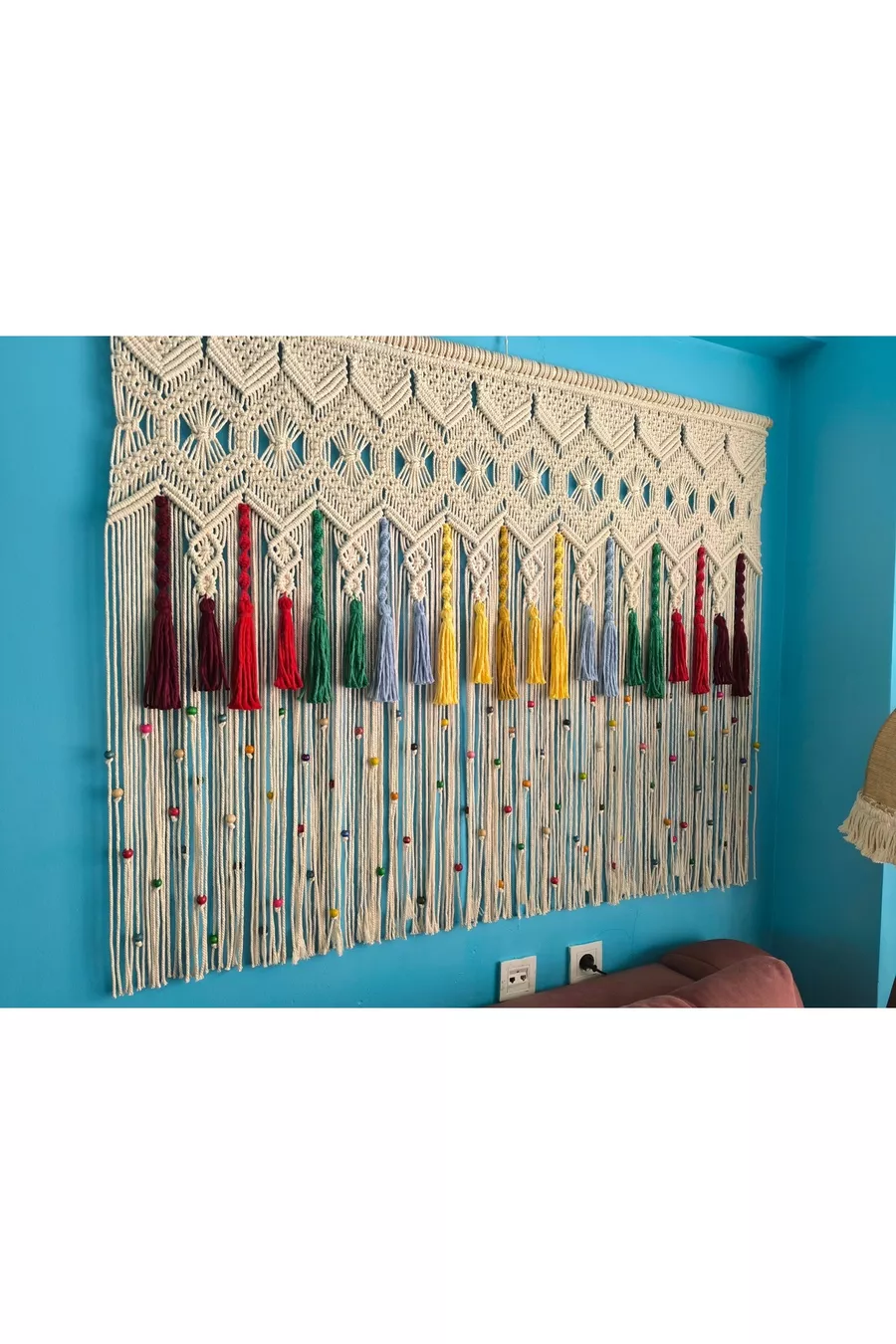 Macramé Bedhoofdbord Veelkleurig