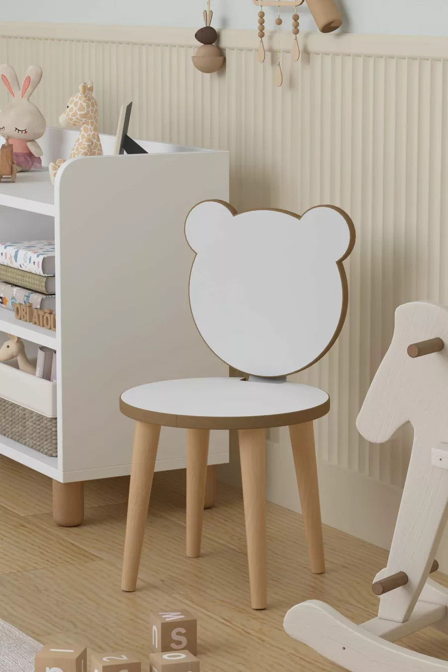 Table d'activité pour enfants avec 3 paniers, bureau pour enfants avec chaise à dossier - Panda