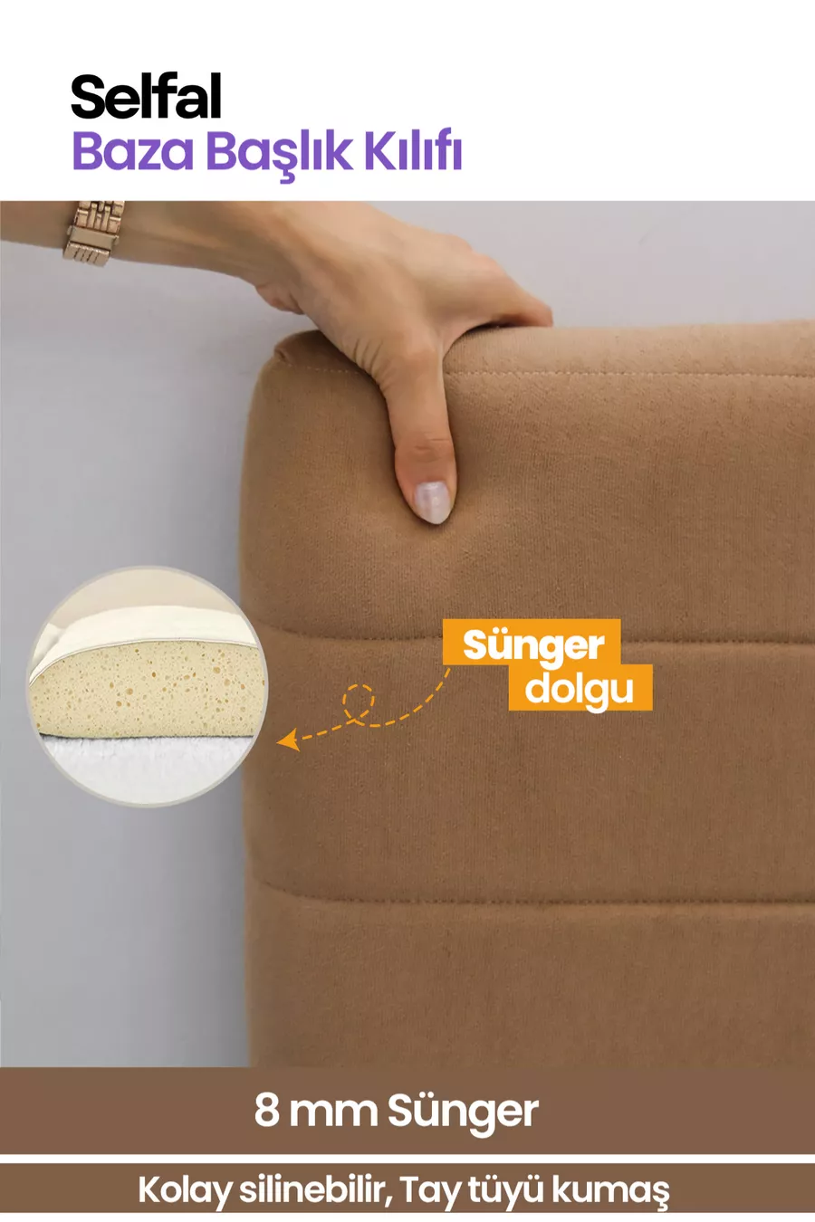 Baza Yatak Başlık Kılıfı - Tay Tüyü Kapitone Kumaş (Ölçü Seçenekli)