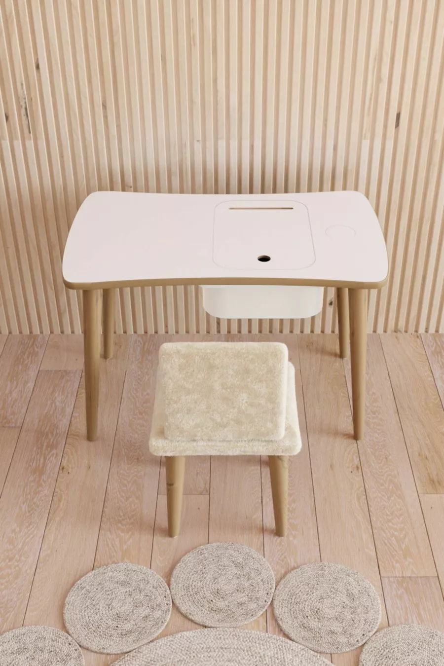 Montessori Kids Table Play Table Activity Table Study Table - 1 Piece with White Welsoft Chair