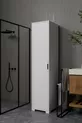 Duru Armoire simple porte pour salle de bain et vêtements, blanc mat,  cm, 5 étagères - Garde-robe