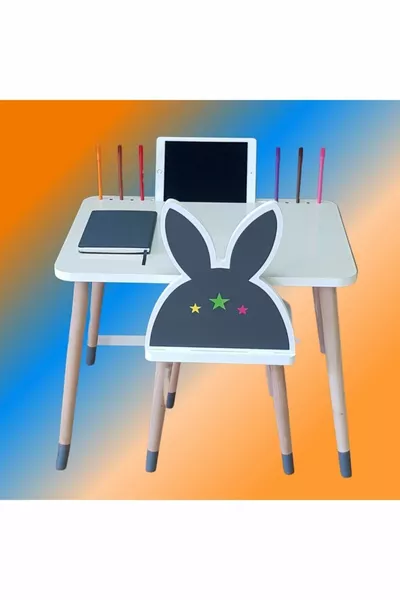 Children's Activity 1 Table 1 Chair Set for Ages 2-6 - Surface Features Tablet, Pencil Holder, Write and Erase