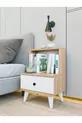 Nightstand Bright White-Marbella Drawer and Shelf Nightstand for Bedroom