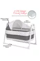 Berceau portable luxueux avec tente et panier, matelas en mousse de 5 cm