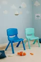 2 Chaises pour enfants de crèche et maternelle en plastique dur - Turquoise/Bleu
