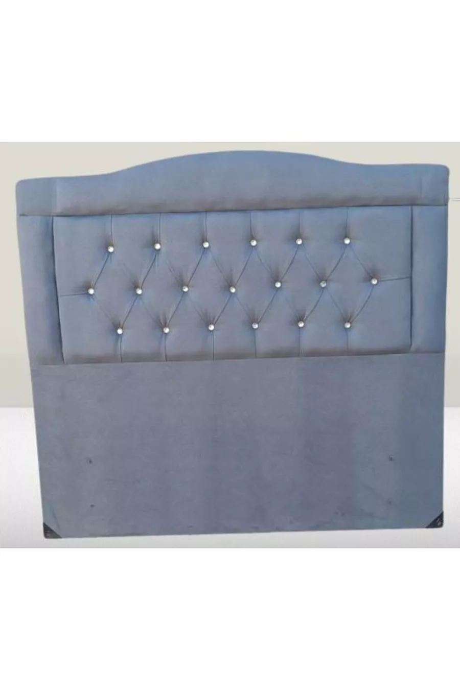 Titre DK Double Personne Tissu Anthracite en Plumetis de Poulain Rembourré Fait Main