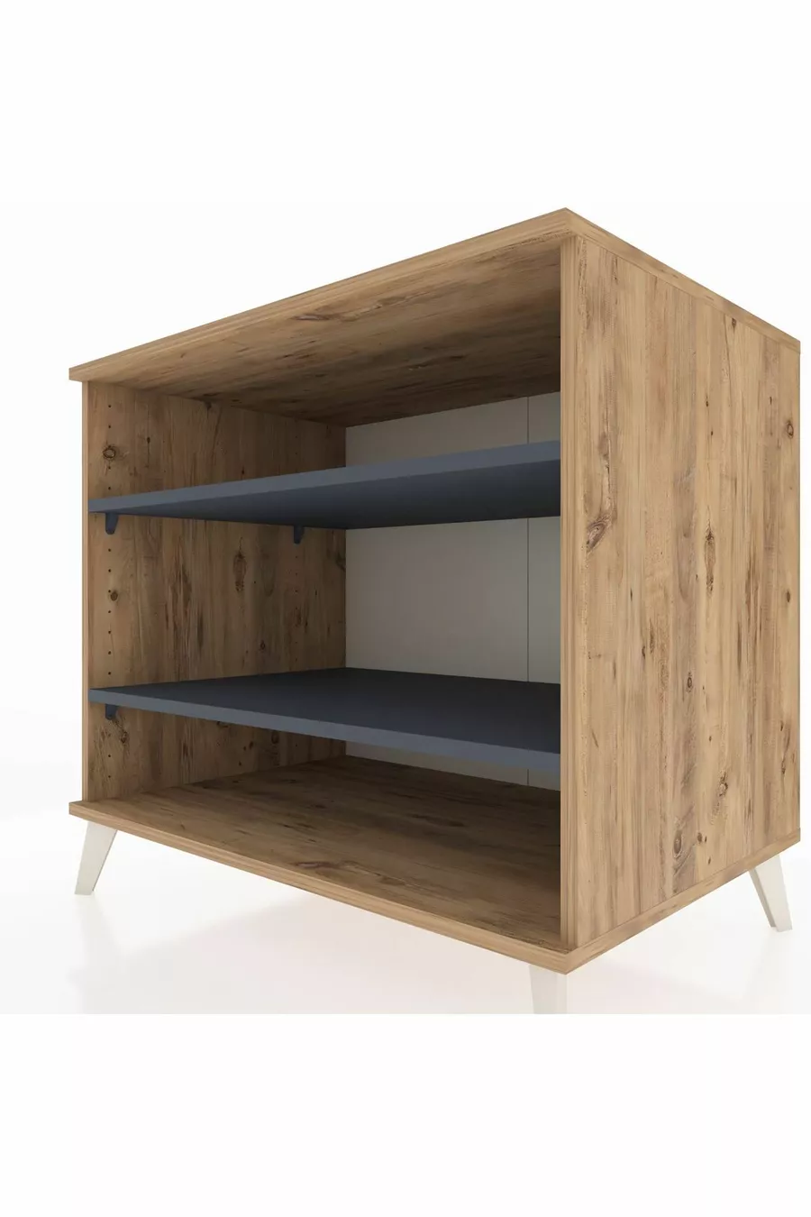 Commode Kronos 2 étagères Pin-Anthracite