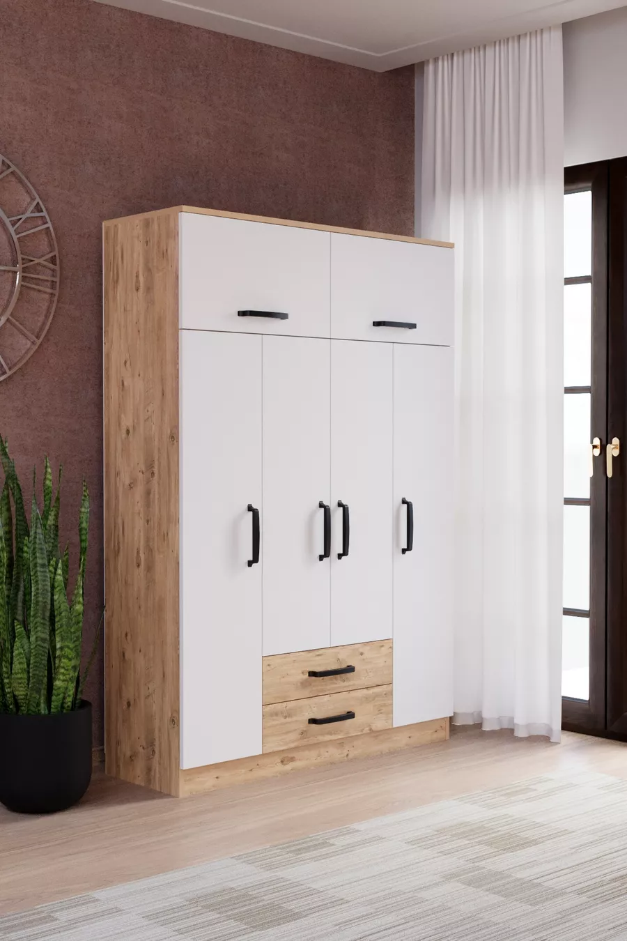 Theme 6 Cover 2 Dresser Wardrobe Atlantic Pine White