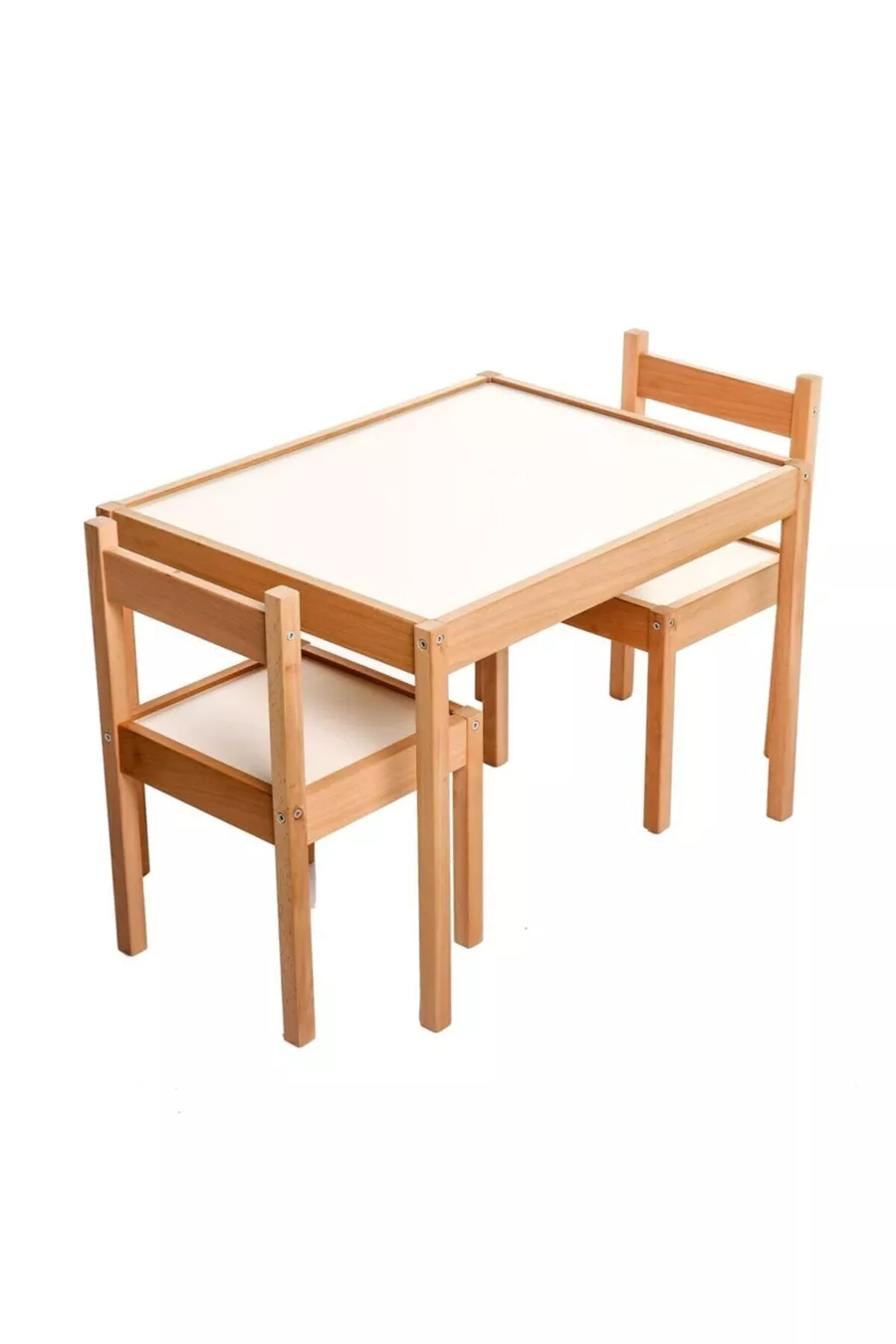 Ensemble table et chaises Montessori en bois pour bébé, marron, design éducatif et élégant