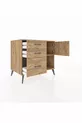 Commode Kronos avec une étagère, 3 tiroirs et une porte, pin-pin