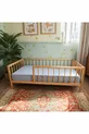 Letto per bambini rotondo in legno massiccio naturale con doghe, con piedi, dimensioni cm X cm