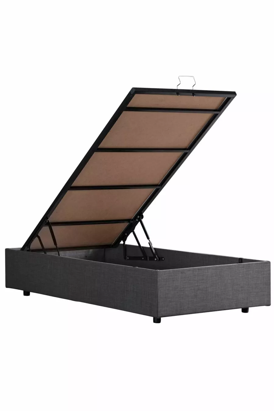 Riga Single MDF Bed Base, Gray (Excluding Headboard and Mattress)