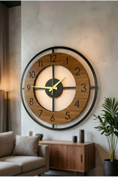 Wood Black Walnut Furniture Color Patterned Christmas Gift Silent Wall Clock cm
